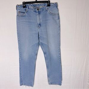 Vintage Work King Light Wash Distressed Relaxed Jeans 34